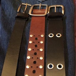 Genuine 100% leather belt. Lot of 3